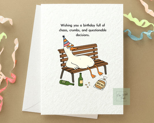 Funny Goose Birthday Card: Wild Goose Greeting Card
