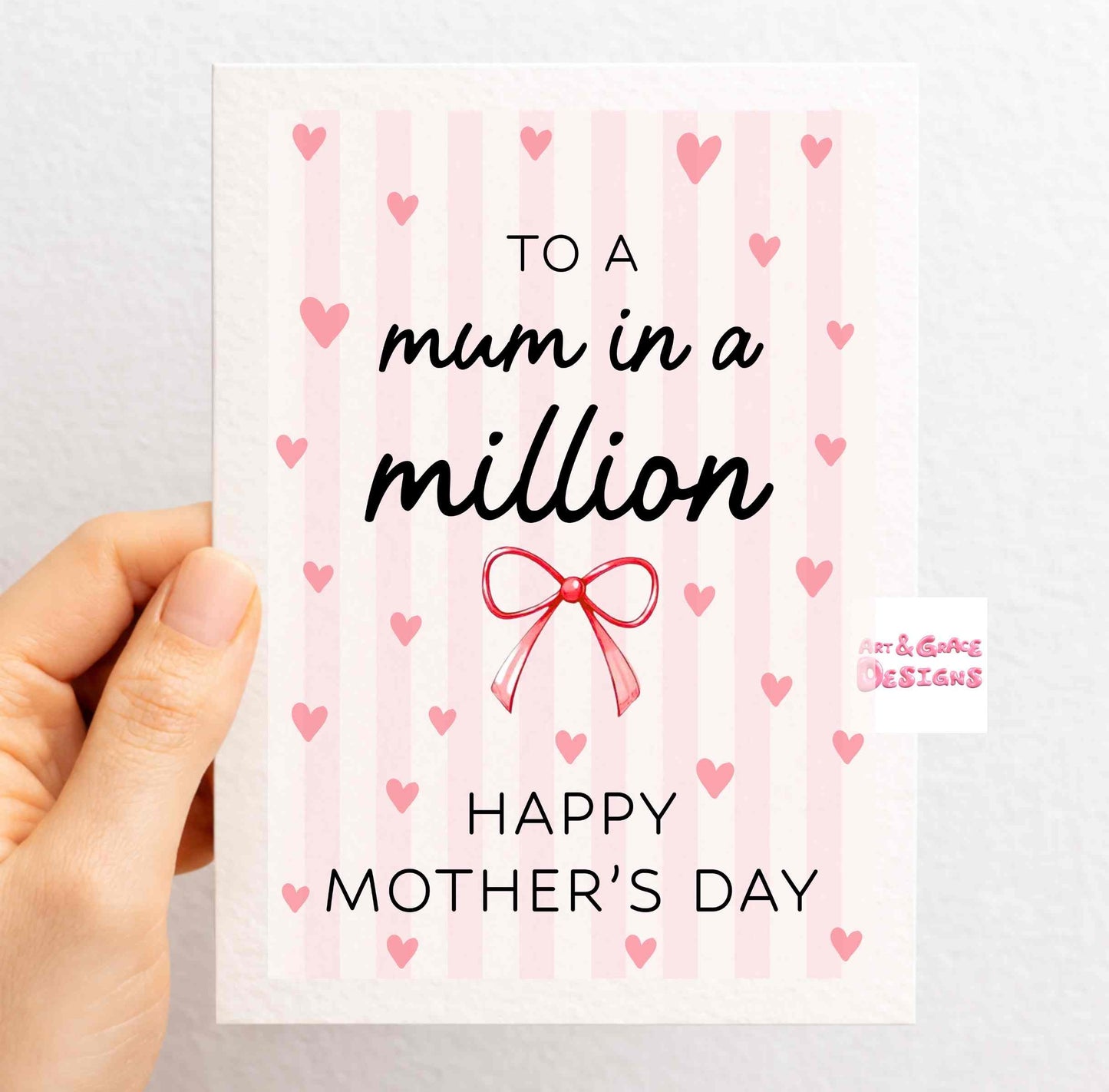 Mother's Day Greeting Card, To The Mum In A Million, Birthday Card For Mum