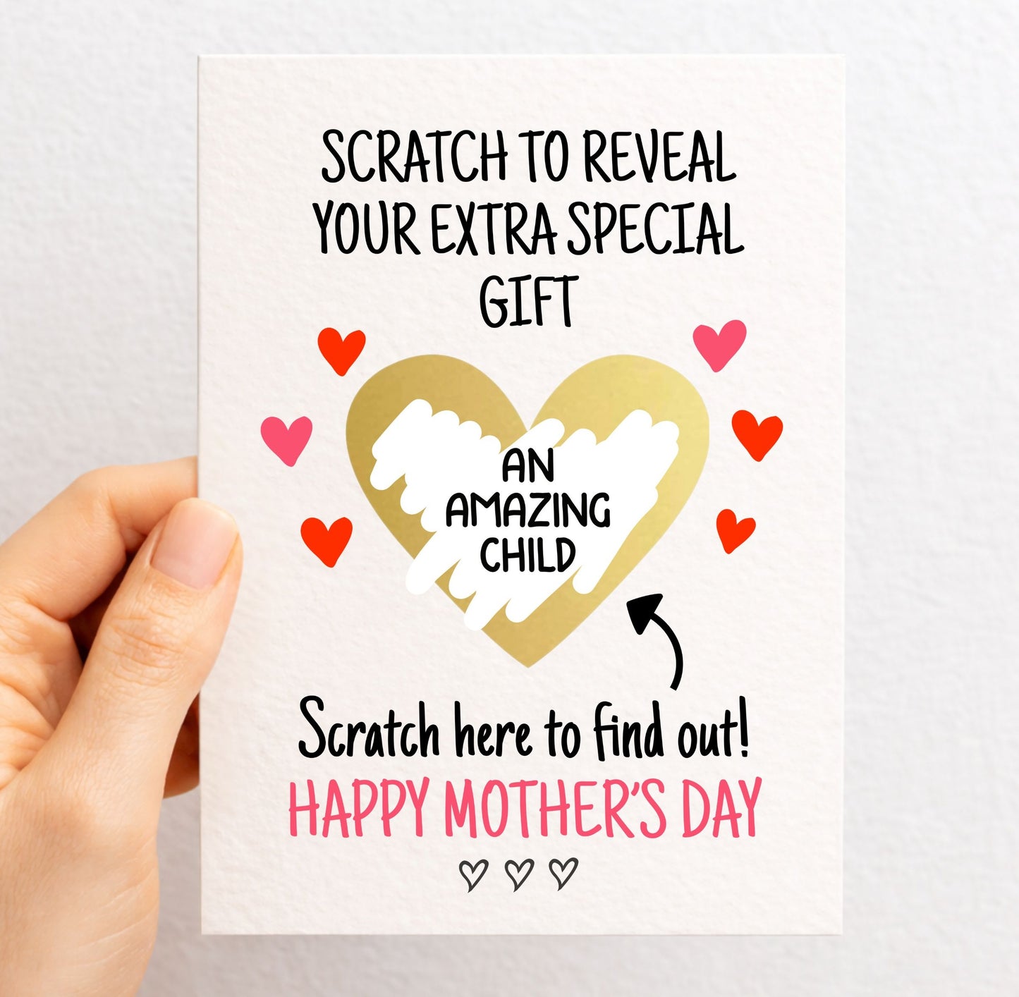 MOTHER'S DAY Surprise Card, Gift Reveal, Funny Greeting Card, Surprise Gift, Red Heart