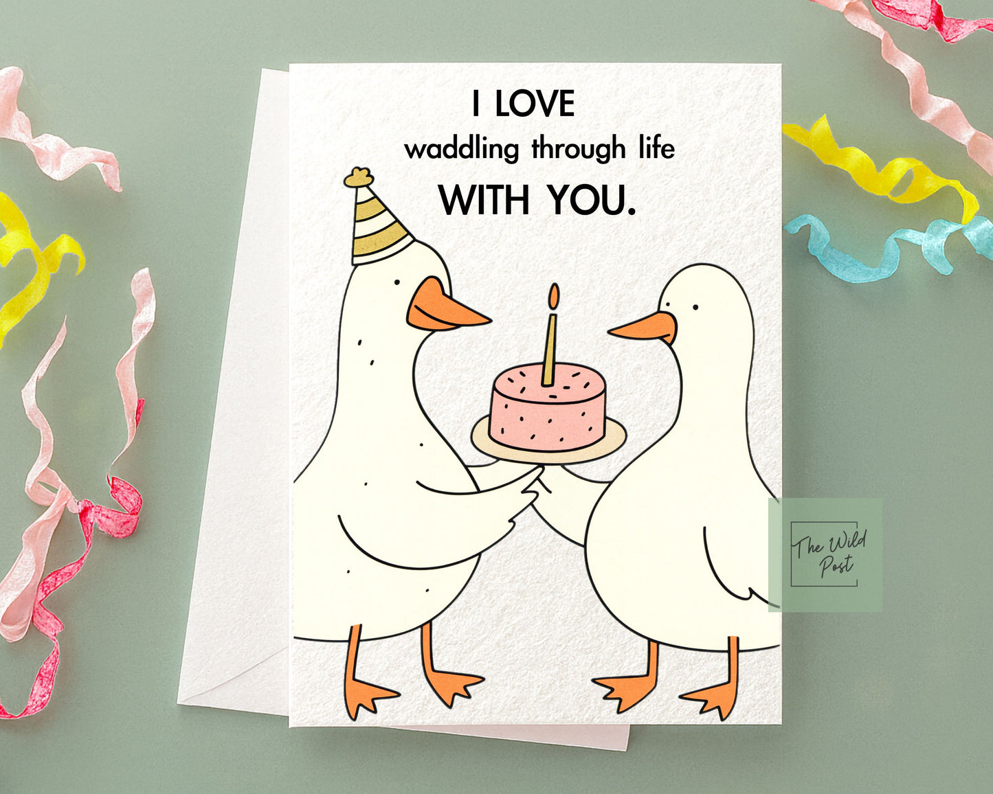 Silly Goose Couple Birthday Card, Cute Birthday Card, Funny Birthday Card For Partner