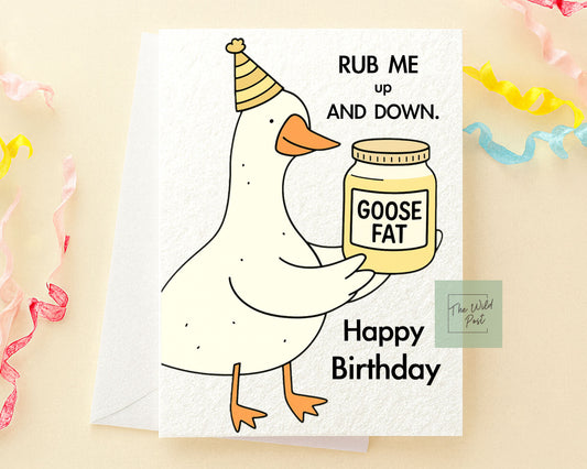 Silly Goose Couple Birthday Card, Goose Fat Birthday Card, Funny Birthday Card For Partner
