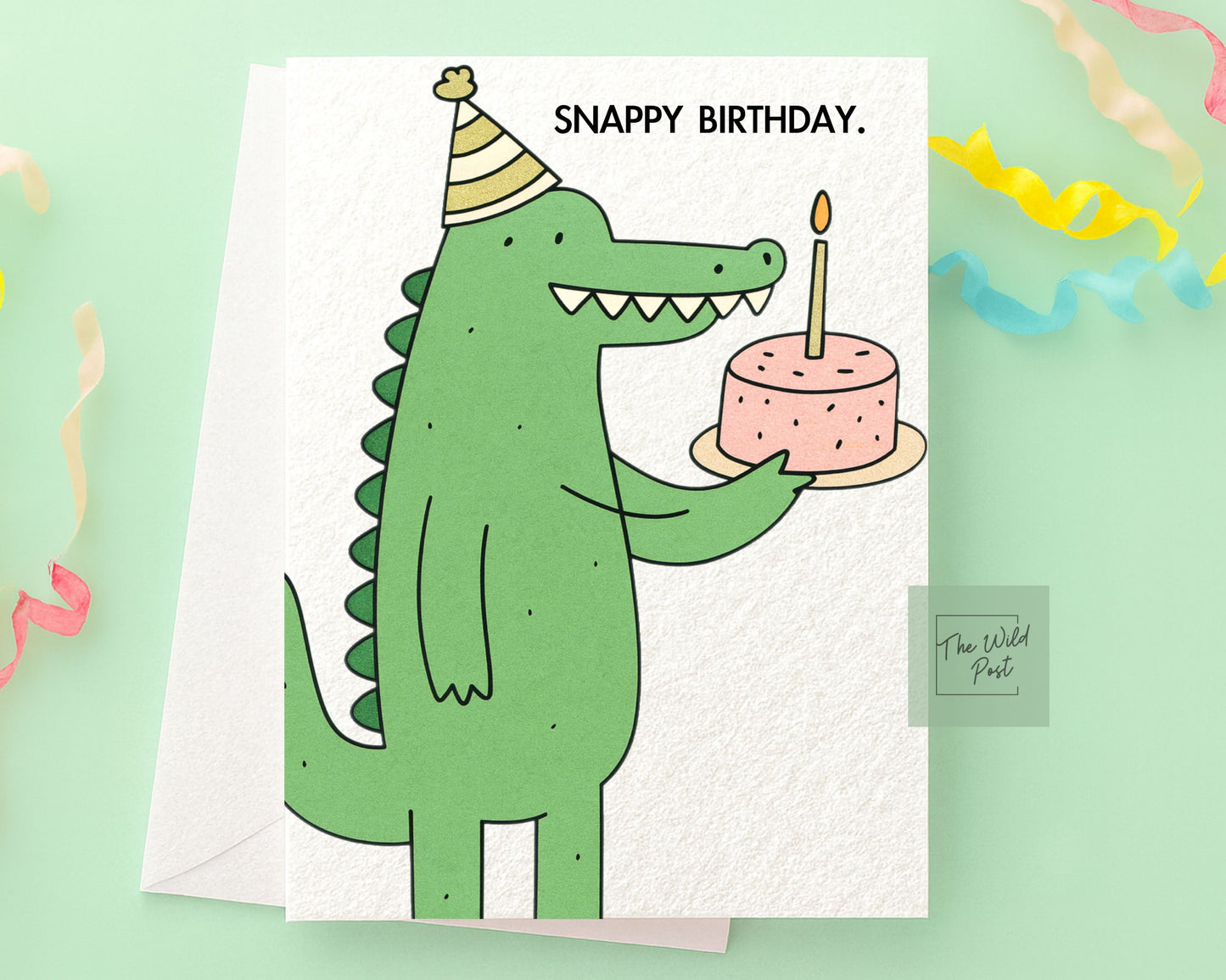 Crocodile Greeting Card, Snappy Birthday Card, Funny Croc Gift