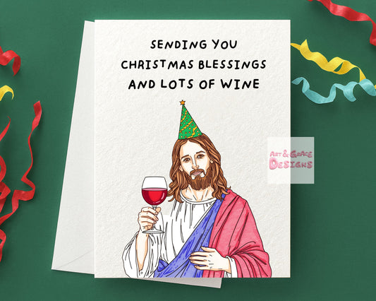Jesus Christmas Card, Weird Greeting Christmas Card, Cards For Men, Woman