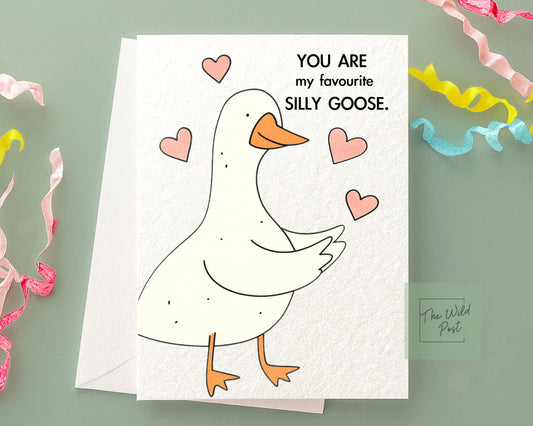 Silly Goose Birthday Card: My Favourite Silly Goose Greeting Card Design