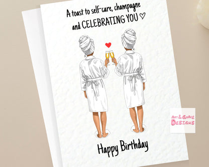 Bestie Spa Birthday Card, Self - Care Spa Birthday Card, Spa Experience Greeting Card, Wellness Greeting Card