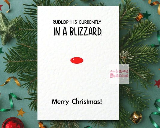 Funny Rudolph Christmas Card -  Christmas Greeting Card - Invisible Reindeer