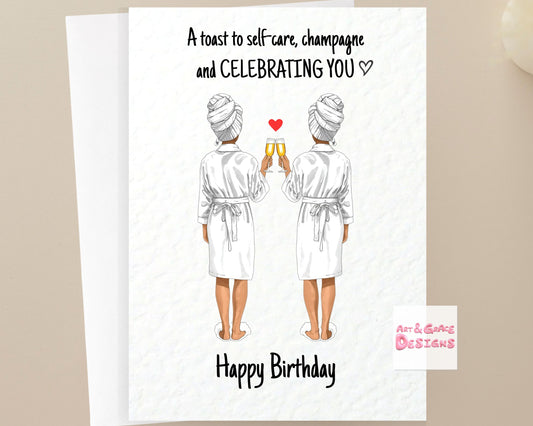 Bestie Spa Birthday Card, Self - Care Spa Birthday Card, Spa Experience Greeting Card, Wellness Greeting Card