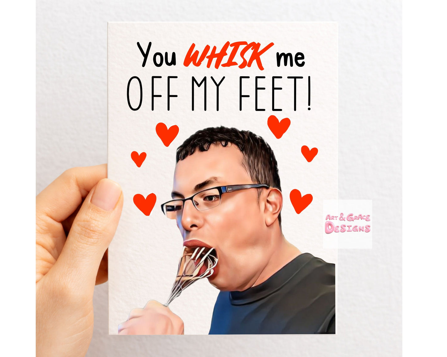 Funny TV Show Greeting Card - I Whisk You a Happy Birthday, Valentine's - Humorous Card - Funny Internet Meme For Partner