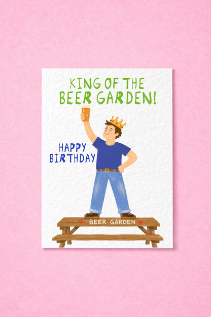 King of the Beer Garden Card,  Funny Dad Card, Pub Dad Greeting Card, Beer Lover Birthday Card