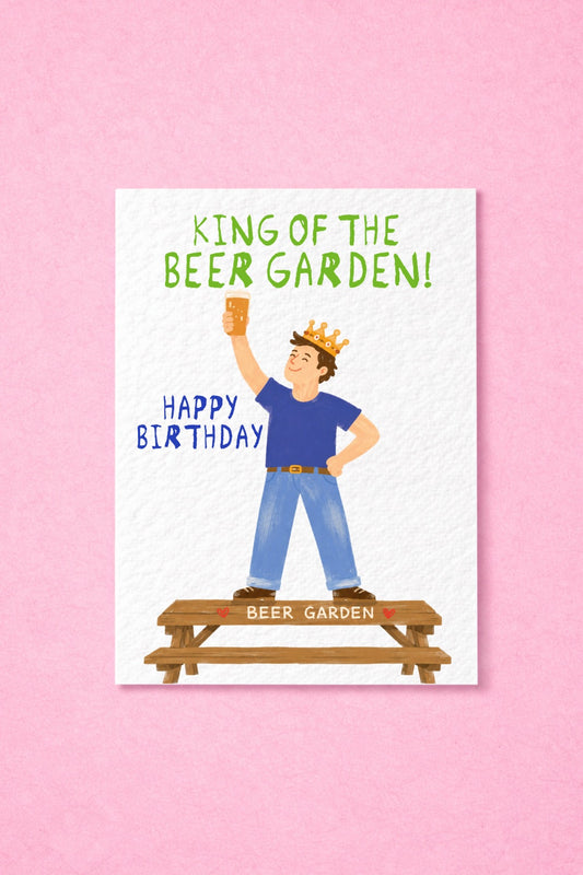 King of the Beer Garden Card,  Funny Dad Card, Pub Dad Greeting Card, Beer Lover Birthday Card