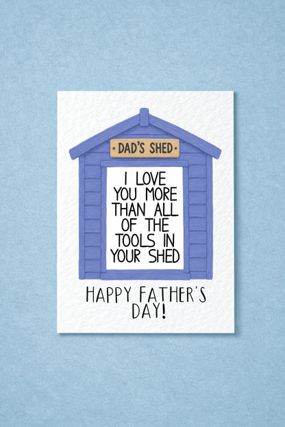 Funny Father's Day Card for Dad, Dad's Shed Card, DIY Dad Gift, Workshop Card, Tool Shed Card, Father's Day Gift, Dad Birthday Card