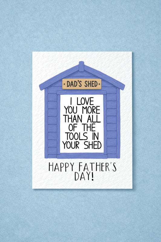 Funny Father's Day Card for Dad, Dad's Shed Card, DIY Dad Gift, Workshop Card, Tool Shed Card, Father's Day Gift, Dad Birthday Card