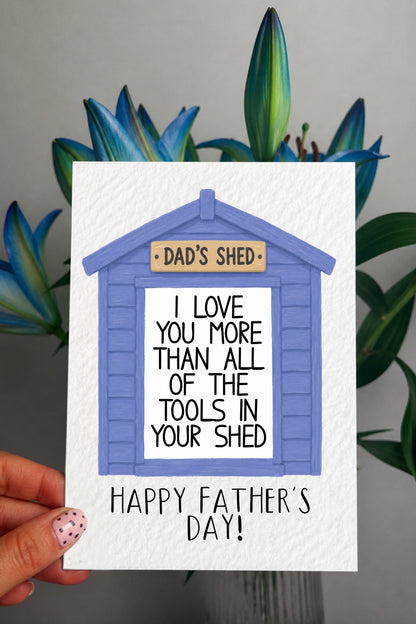 Funny Father's Day Card for Dad, Dad's Shed Card, DIY Dad Gift, Workshop Card, Tool Shed Card, Father's Day Gift, Dad Birthday Card