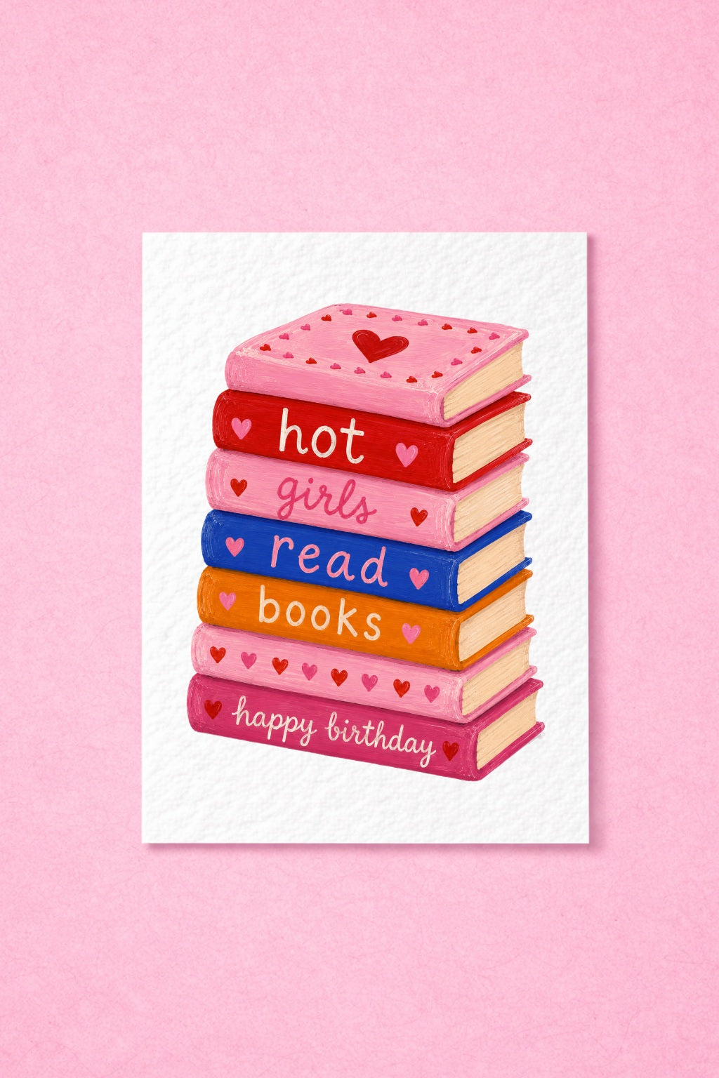 Hot Girls Read Books Birthday Card, Bookworm Gift for Her, Cute Reader, Birthday Card, Reading Lover Greeting Card, Book Era