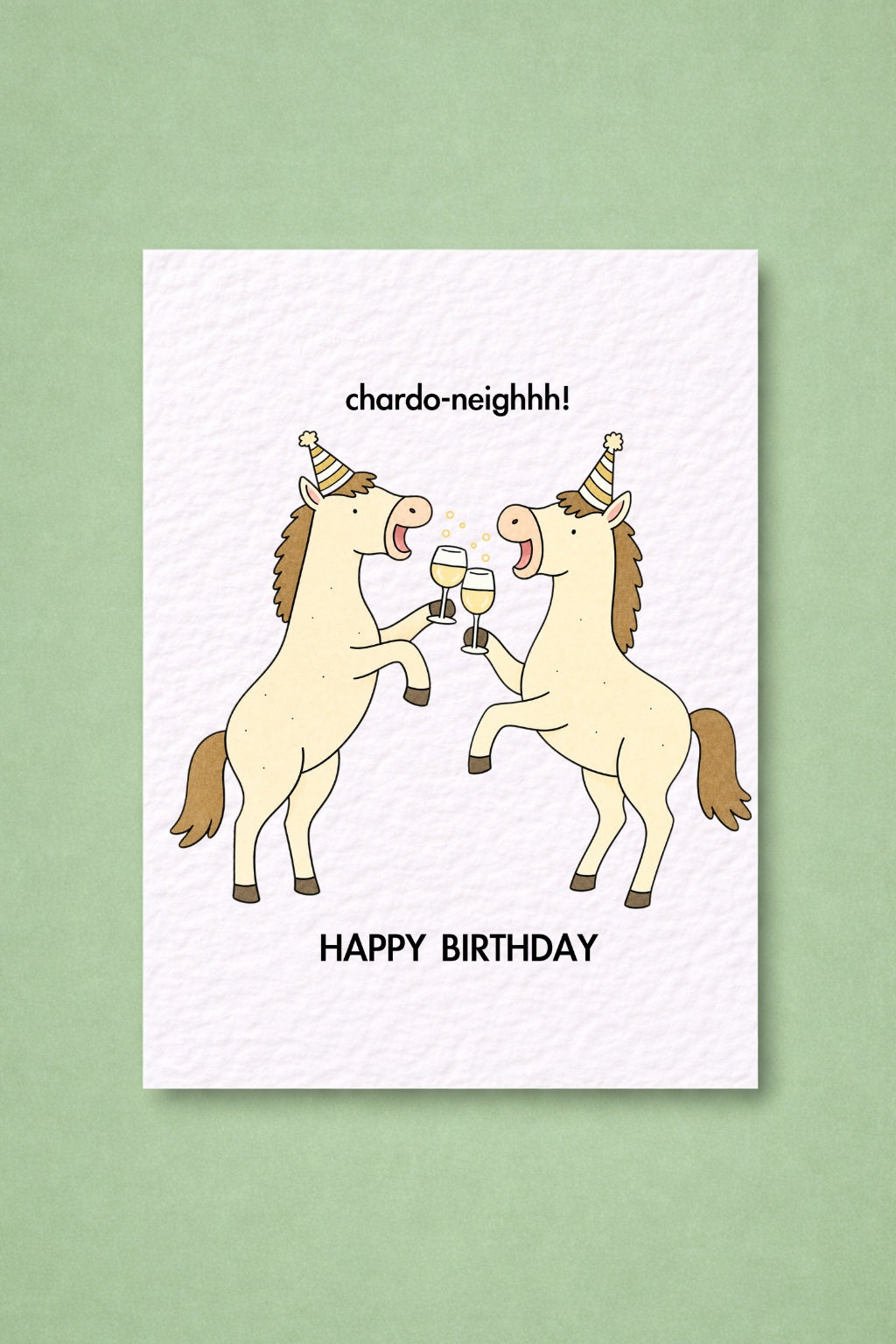 Chardonnay Birthday Card, Funny Horse Birthday Card, Chardo Neighhh Card, Wine Lover, Horse Lover Gift, Pun Birthday Card, Equestrian