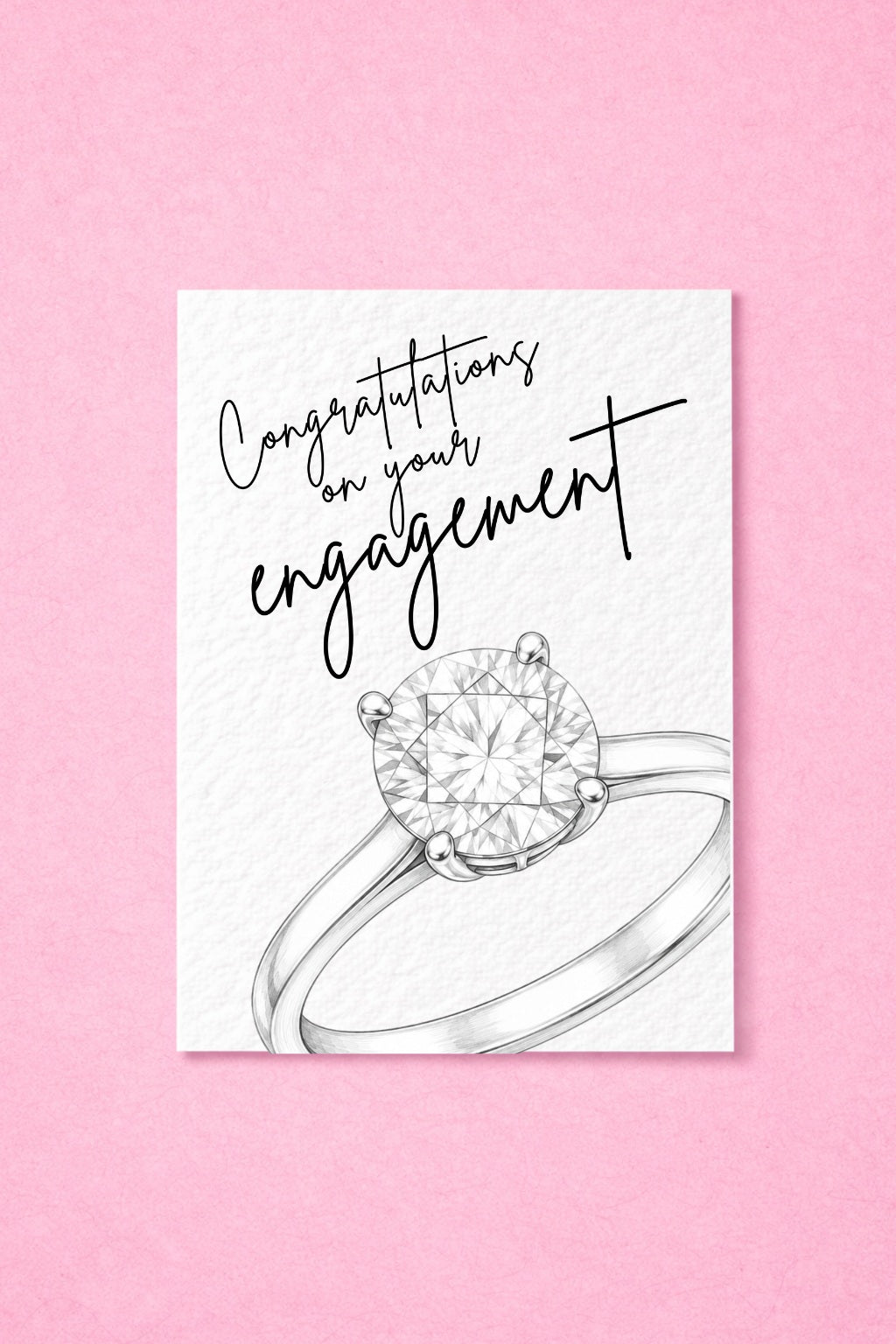 Congratulations on Your Engagement Card – Elegant Diamond Ring Design, Modern Engagement Congratulations Card (Copy)