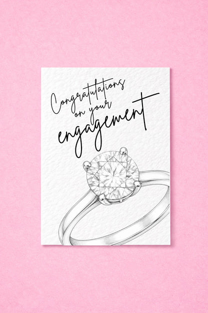 Congratulations on Your Engagement Card – Elegant Diamond Ring Design, Modern Engagement Congratulations Card (Copy)