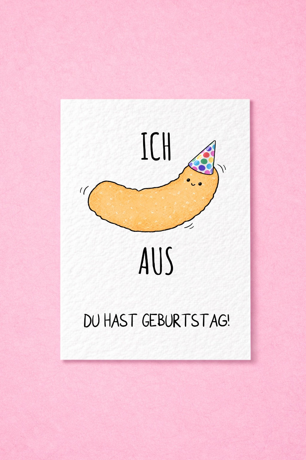 Funny German Meme Birthday Card – "Ich Aus Du Hast Geburtstag!", Cute Party Snack Greeting Card, Quirky Birthday Card