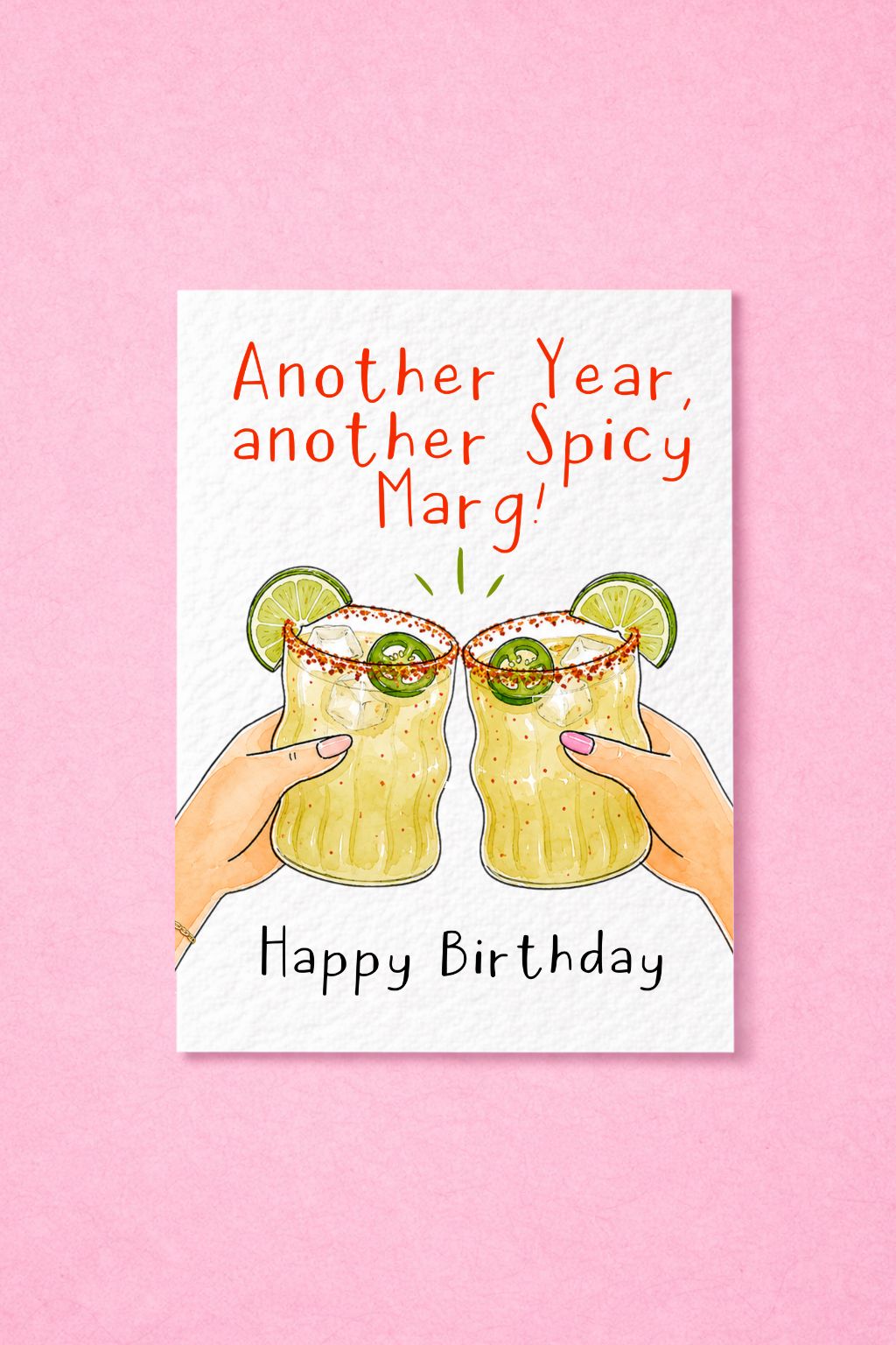 Spicy Margarita Birthday Card, Funny Cocktail Birthday Card, Happy Birthday Card for Best Friend, Marg Lover Birthday Card