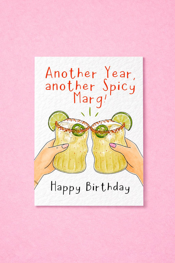 Spicy Margarita Birthday Card, Funny Cocktail Birthday Card, Happy Birthday Card for Best Friend, Marg Lover Birthday Card