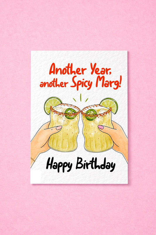 Spicy Margarita Birthday Card, Funny Cocktail Birthday Card, Happy Birthday Card for Best Friend, Marg Lover Birthday Card