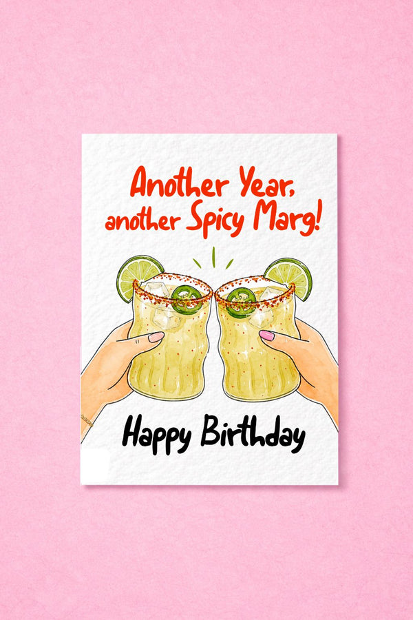 Spicy Margarita Birthday Card, Funny Cocktail Birthday Card, Happy Birthday Card for Best Friend, Marg Lover Birthday Card