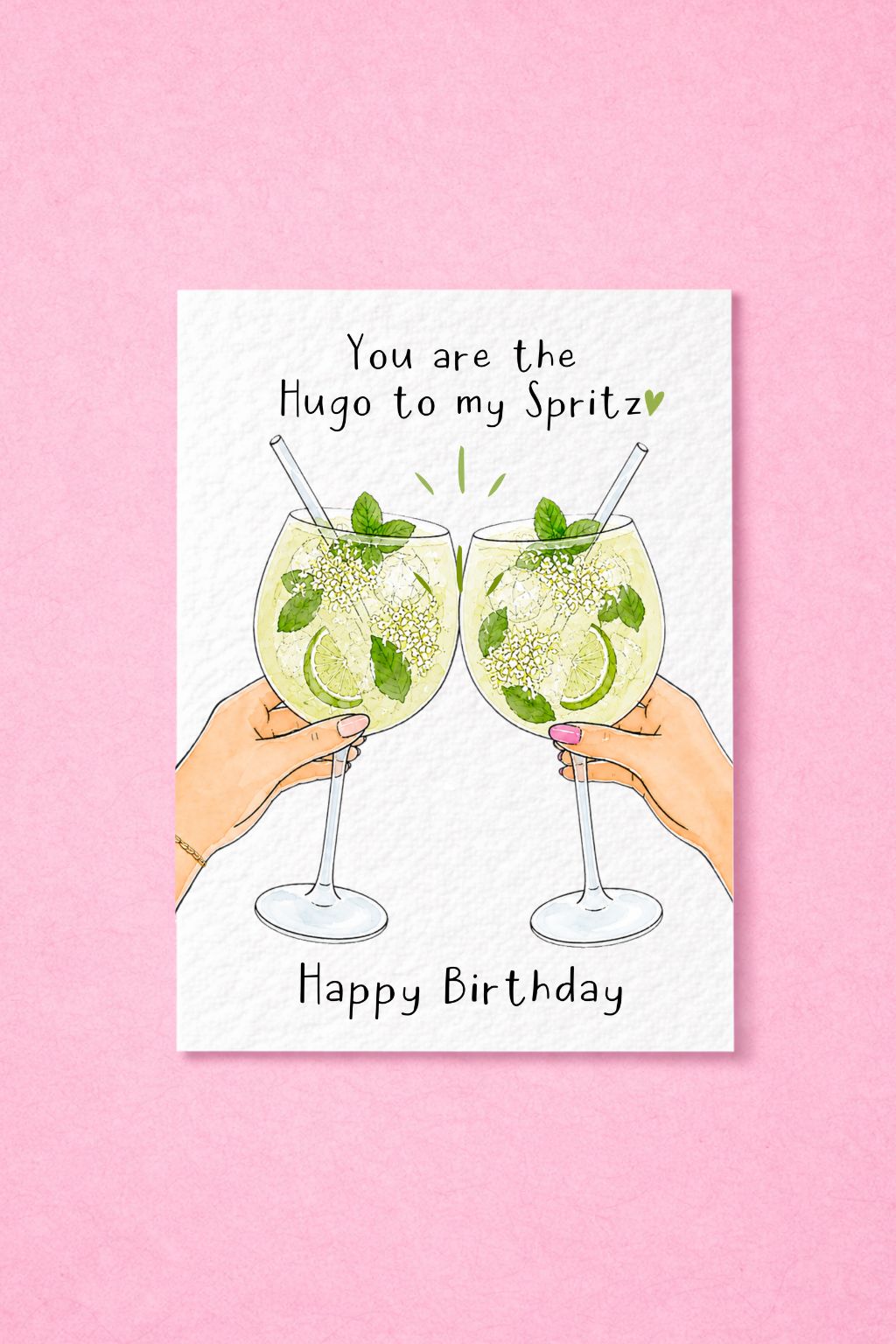 Cocktail Hugo Spritz, Aperol, Spicy Margs Birthday Card, You Are the Hugo to My Spritz, Funny Cocktail Birthday Trio Set Greeting Gift
