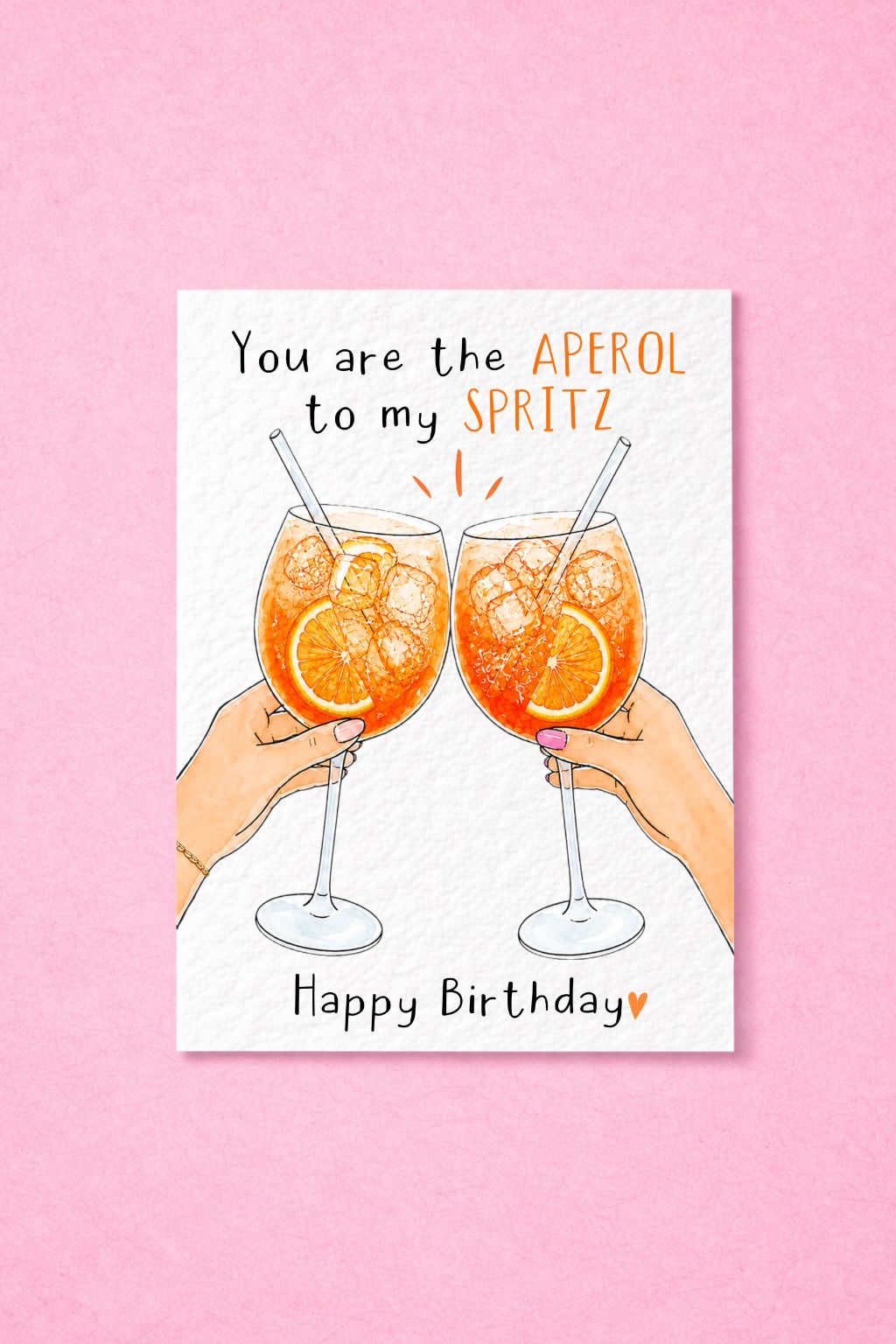 You Are the Aperol to My Spritz Birthday Card Cute Beverage Greeting Card, Cocktail Best Friend