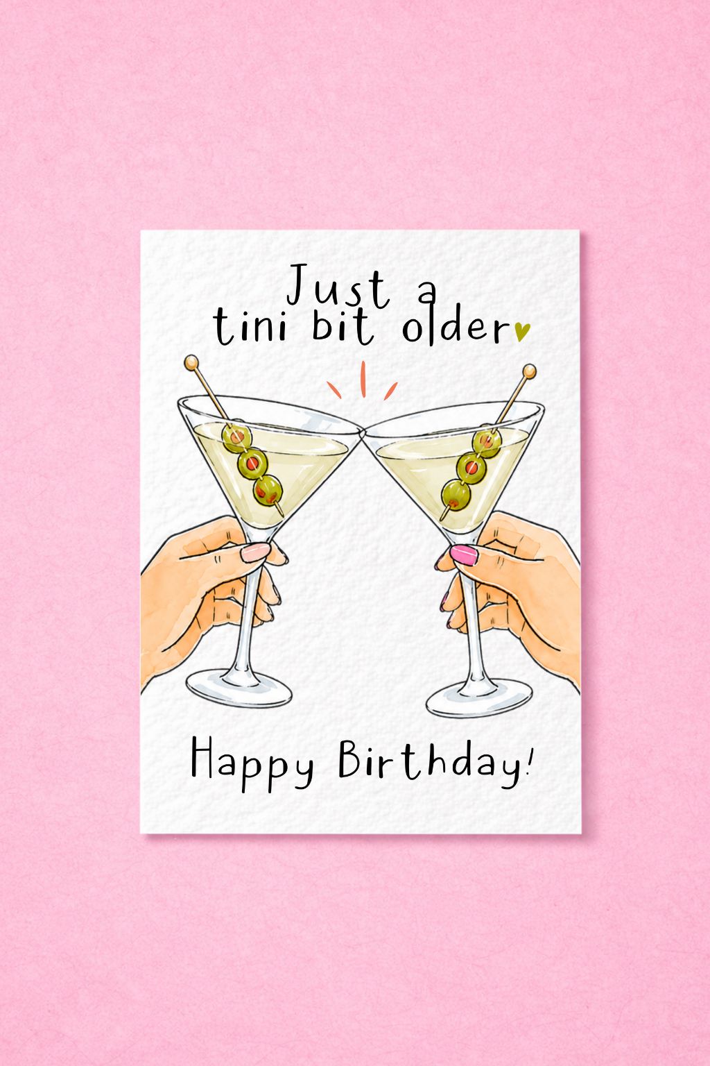 Just a Tini Bit Older Birthday Card, Funny Martini, Best Friend Cocktail Lover