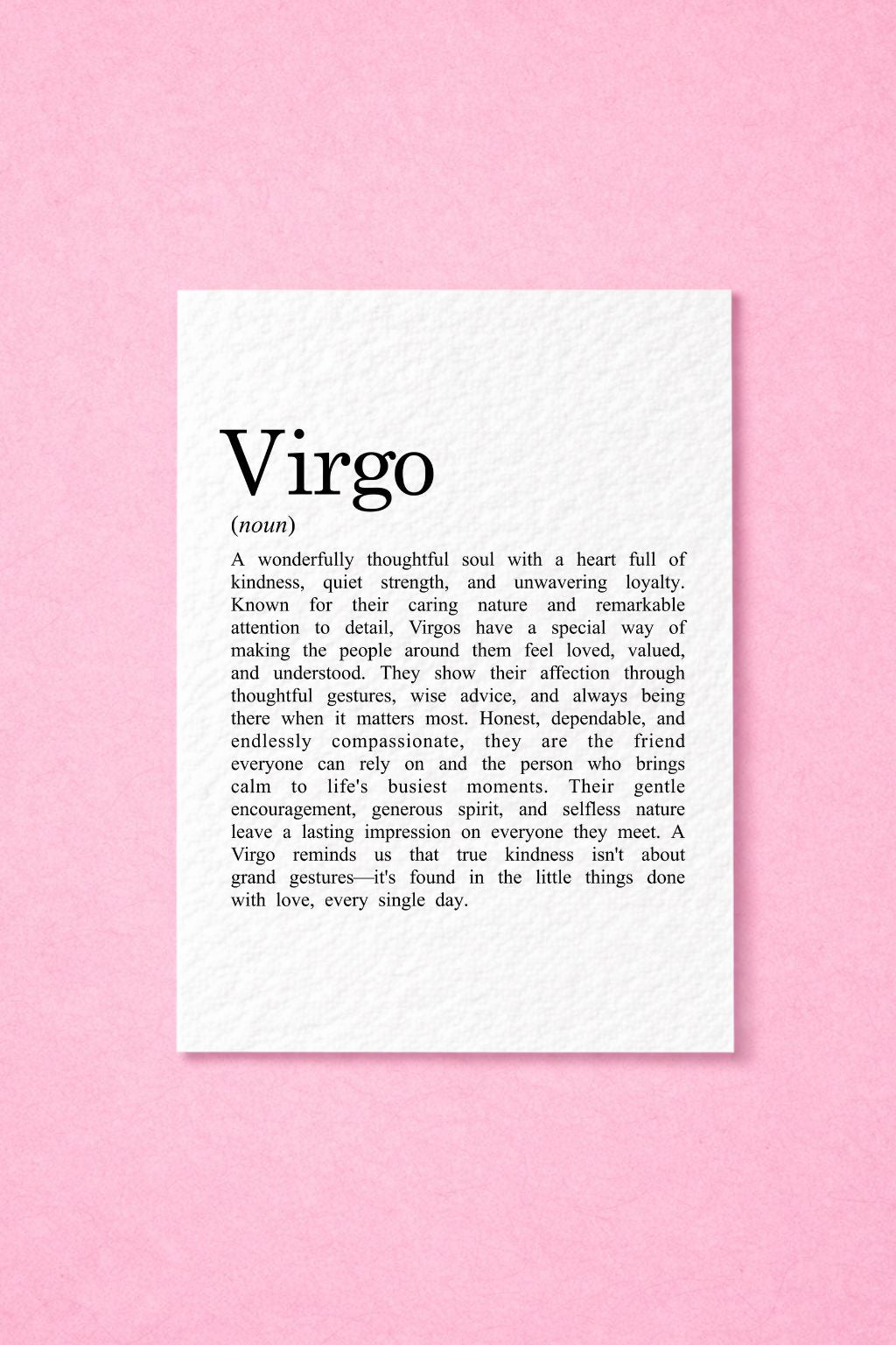 Virgo Zodiac Birthday Card, Star Sign Definition Card, Astrology, Virgo Gift for Her, Horoscope Card, August September Birthday