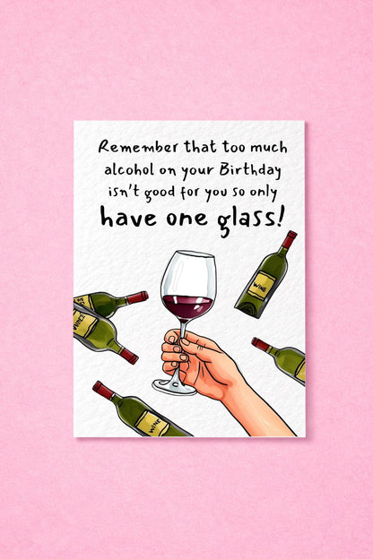 Wine Birthday Card For Friend - Funny Wine Lover Greeting Card - Best Friend Card