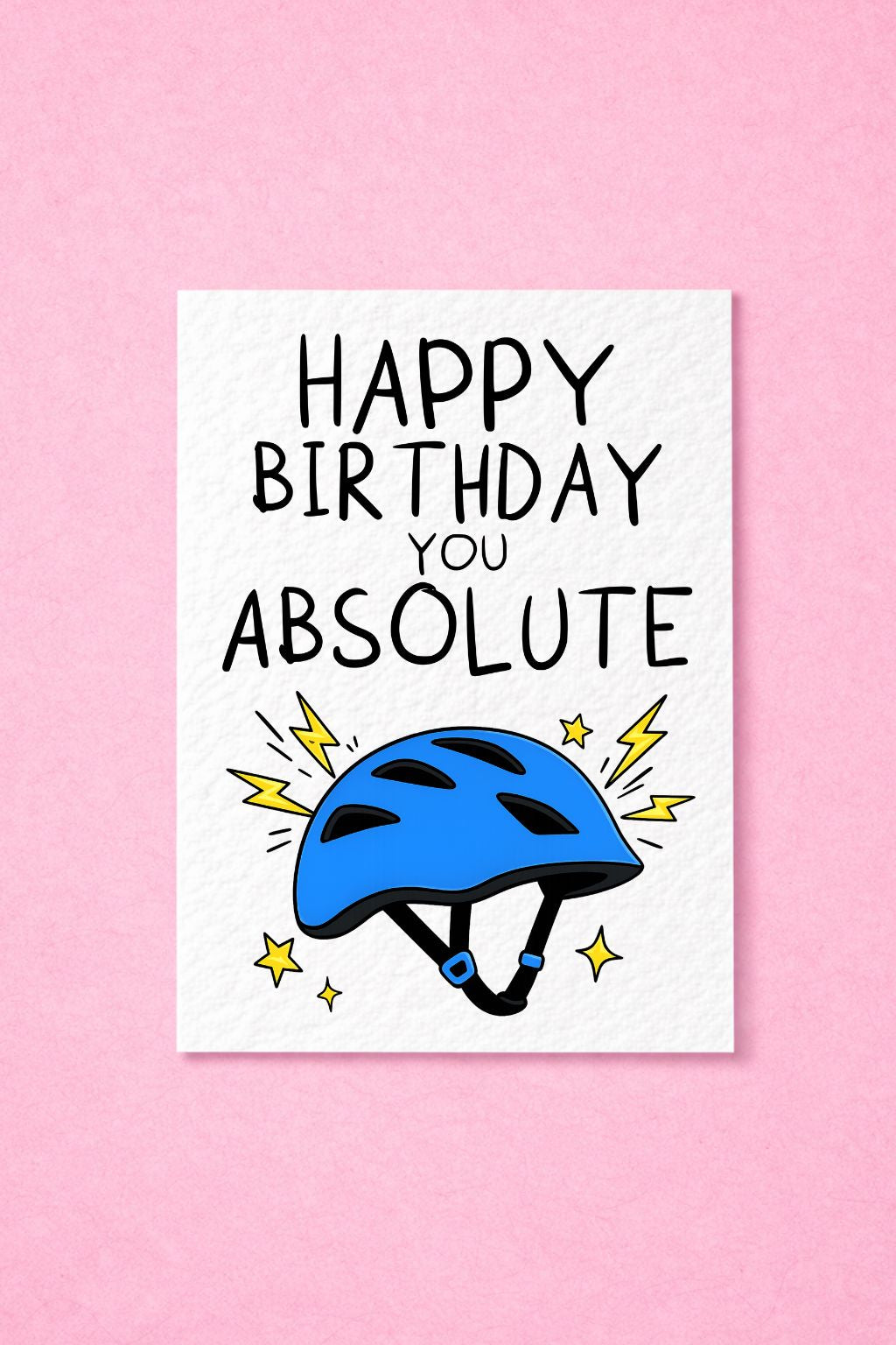 Funny Cycling Birthday Card, Happy Birthday You Absolute Helmet Card, Cyclist Bike Lover Greeting Card, Humour