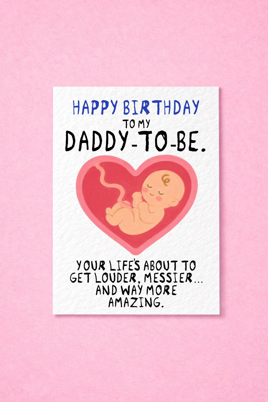 Daddy-To-Be Greeting Birthday Card, First, Dad To Be Gift From Bump, Pregnancy Announcement Card, New Dad Card