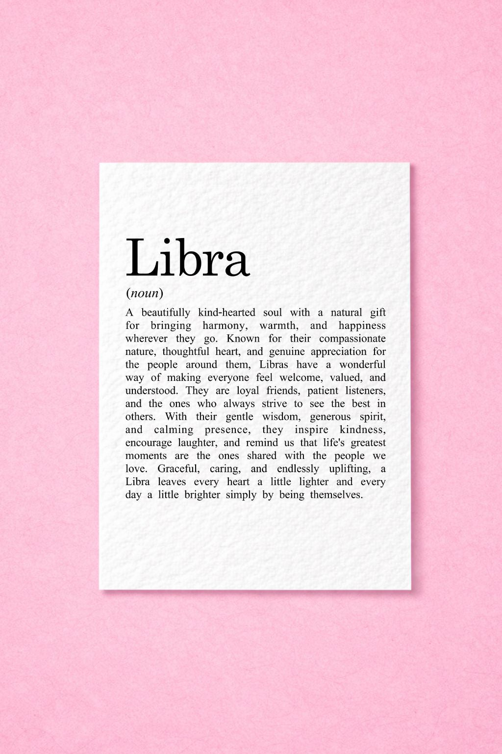 Libra Zodiac Greeting Card, Thoughtful Astrology Card for Libra Women & Men Birthday Card Horoscope Gift, Minimalist Star Sign Keepsake