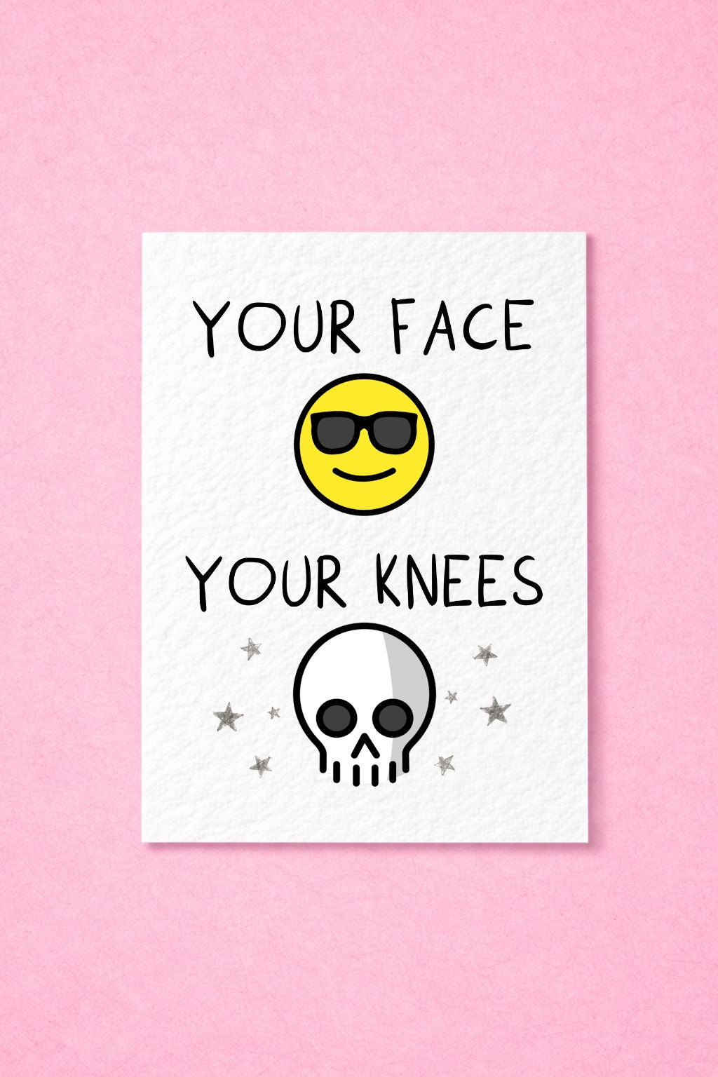 My Face My Knees Funny Greeting Card, Funny Aging, Knee Pain Humour Greeting Gift