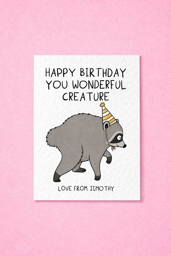 Funny Raccoon Birthday Card, Jimothy, Raccoon Lovers, Viral Meme Trend Greeting Gift