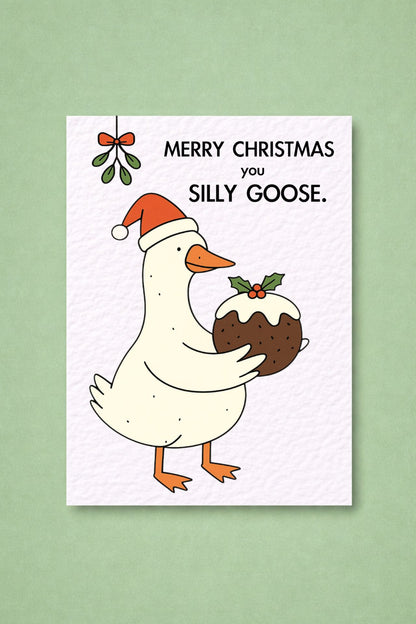 Silly Goose Christmas Card, Cute Christmas Card, Funny Merry Christmas Card
