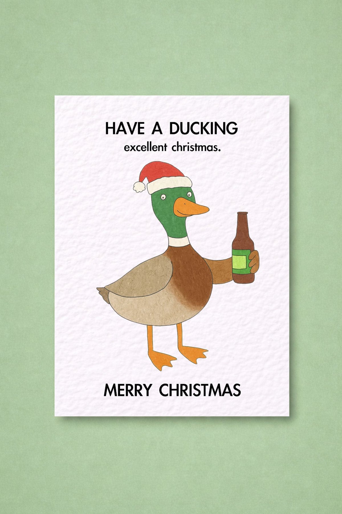 Funny Duck Christmas Card: Deck The Halls, Cute Ducks Humorous Greeting Card