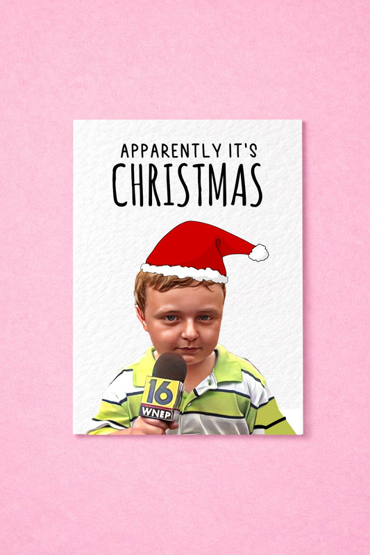 Apparently Meme Kid Christmas Card: Humorous Greeting Card