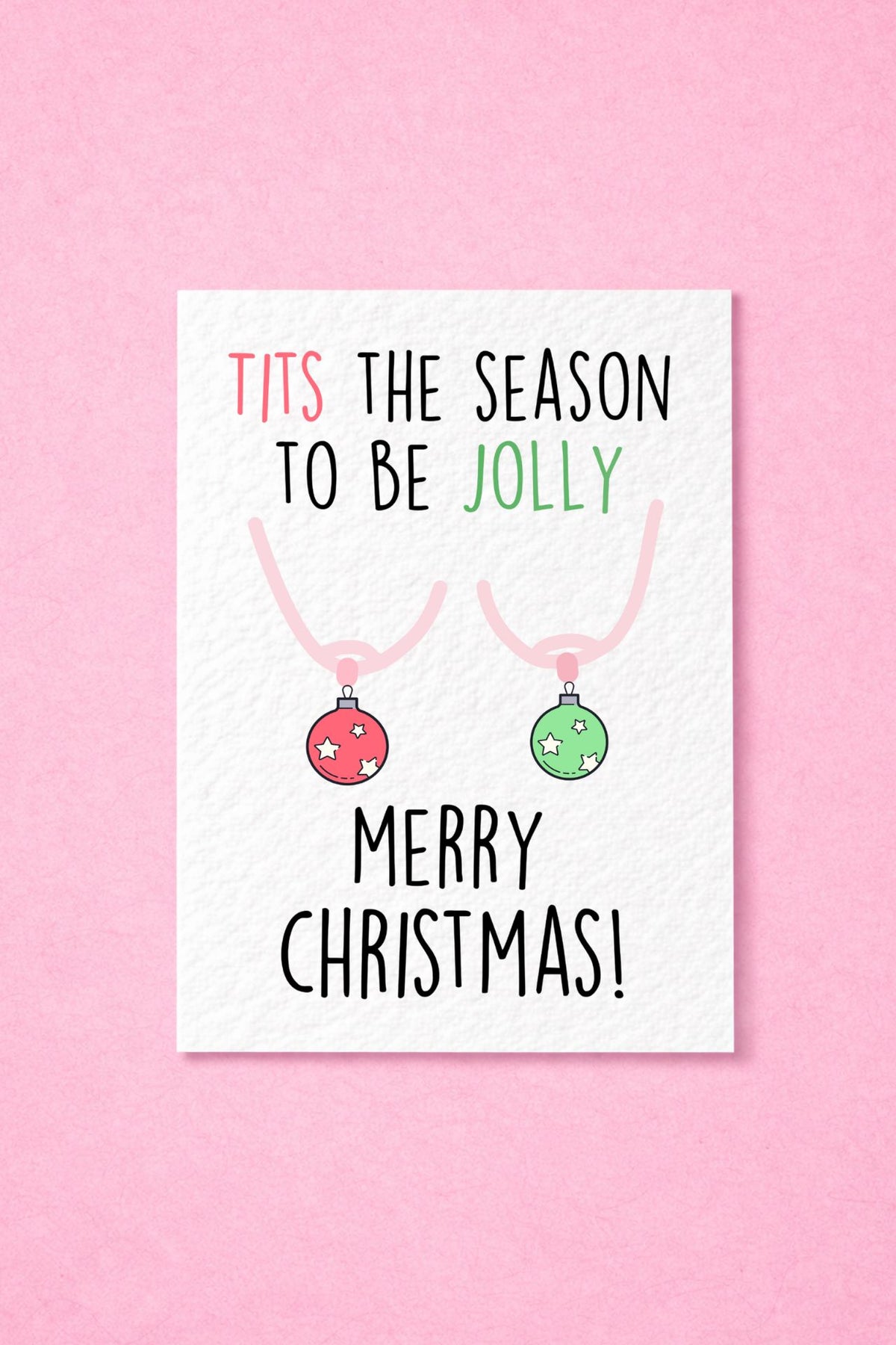 Rude Christmas Card - Funny Christmas Card Pack - Xmas Card - Tits The Season- Funny Greeting Card