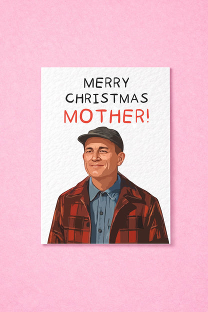 Serial Killer Greeting Christmas Card,  Merry Christmas Mother, I Love You To Pieces