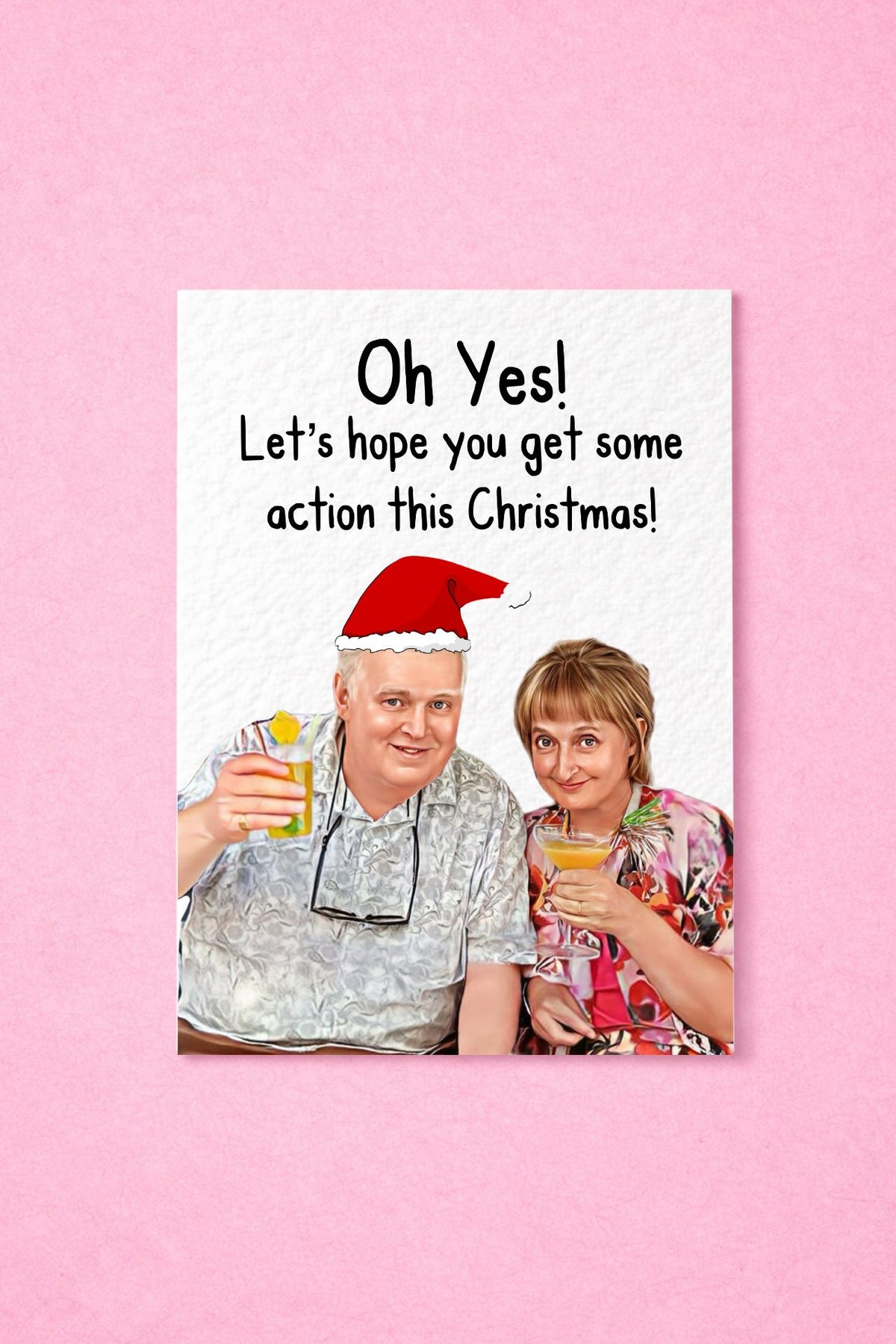 Funny Christmas Greeting Card: Jacqueline and Donald Humorous Design