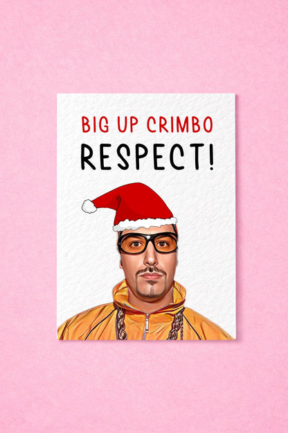 Funny Christmas Card: Funny Big Up Crimbo Festive Greeting Card