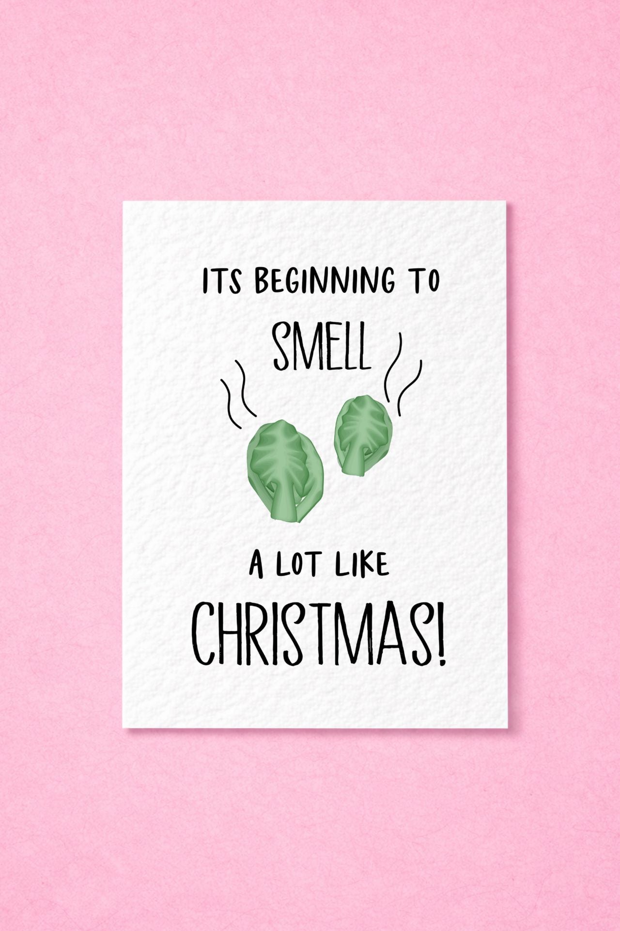 Brussels Sprout Christmas Card -  Christmas Card Pack - Xmas Card - Funny Greeting Card