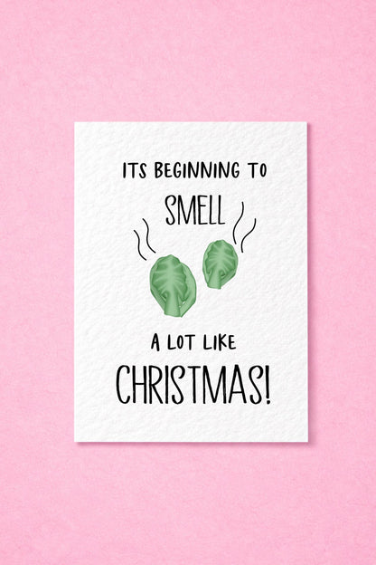 Brussels Sprout Christmas Card -  Christmas Card Pack - Xmas Card - Funny Greeting Card
