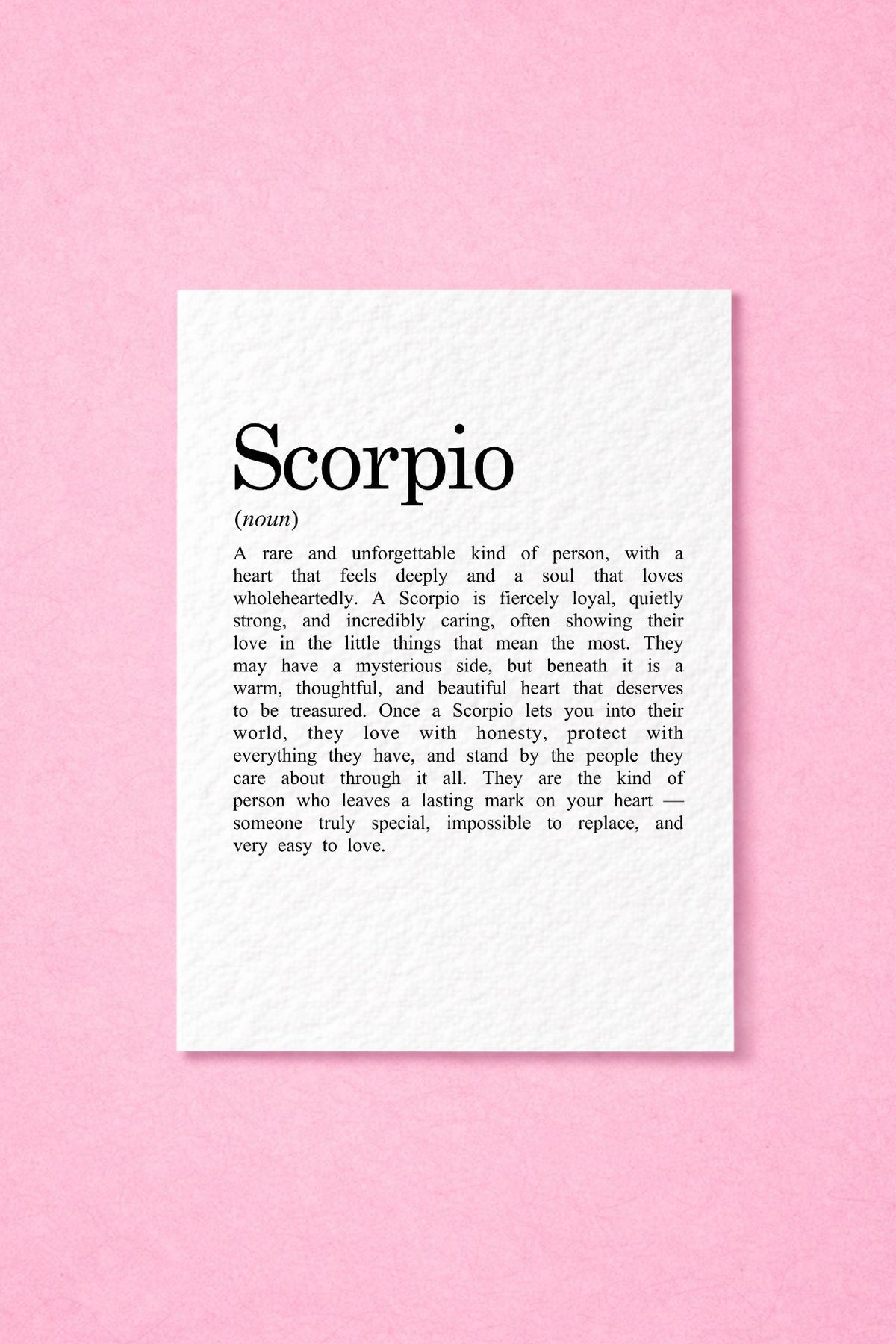 Scorpio Birthday Card, October November, Zodiac Gift for Scorpio, Sweet Card for a Special Someone, Friend
