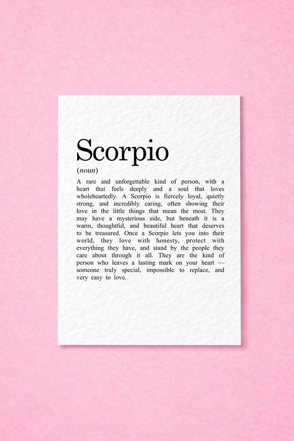 Scorpio Birthday Card, October November, Zodiac Gift for Scorpio, Sweet Card for a Special Someone, Friend