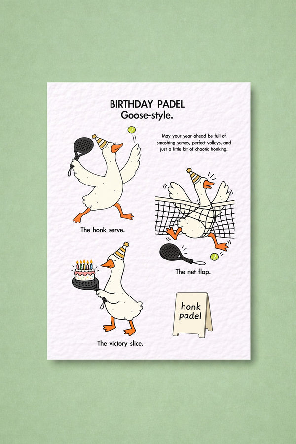 Funny Padel Birthday Card, Goose Padel Gift, Hilarious Sports Greeting, Tennis Lover Present, Quirky Player Keepsake, Court-Themed Design