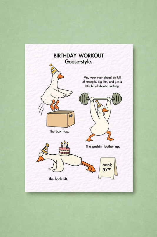 Funny CrossFit Birthday Card, Goose Fitness Gift, Gym Lover Present, Humorous Weightlifting Greeting, Workout Buddy, Coach, Athlete