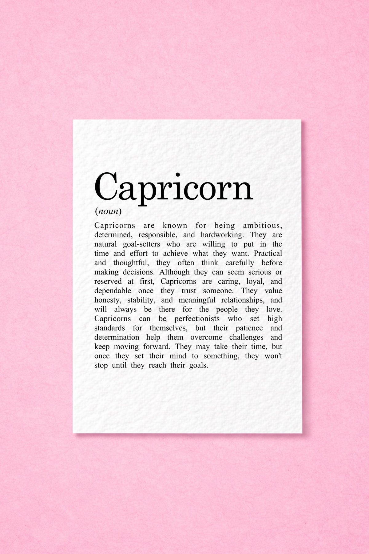 Capricorn Birthday Card, Zodiac Gift, Astrology Greeting, Star Sign Present, Horoscope Keepsake, January Birthday, December Thoughtful Gift